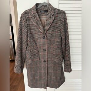 Ralph Lauren Women's Black and Brown Checkered Blazer
